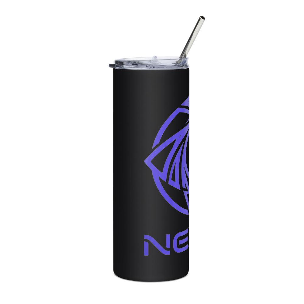 Blue Abstract stainess steel tumbler thumbnail 4