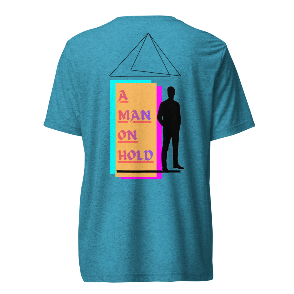 Bold Geometric “A Man On Hold” Graphic T-Shirt – M thumbnail 4
