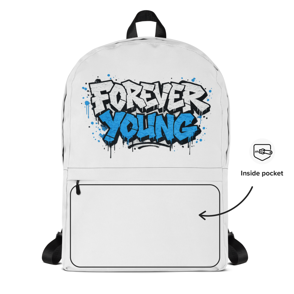 "Forever Young' school backpack thumbnail 2