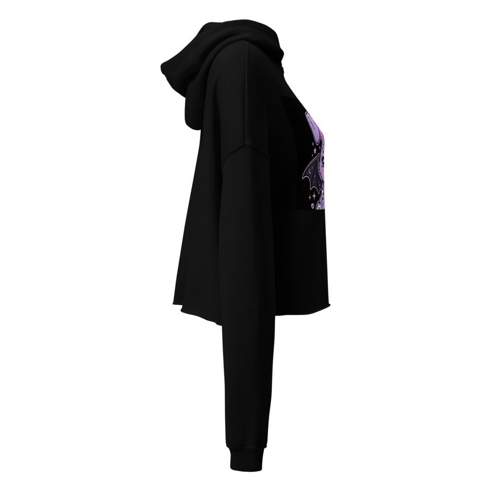 ​Kawaii Gothic Bat Bunny Women Crop Hoodie thumbnail 3