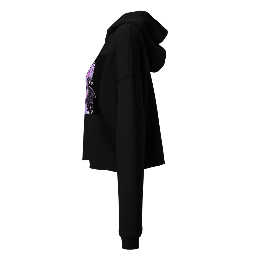 ​Kawaii Gothic Bat Bunny Women Crop Hoodie thumbnail 2