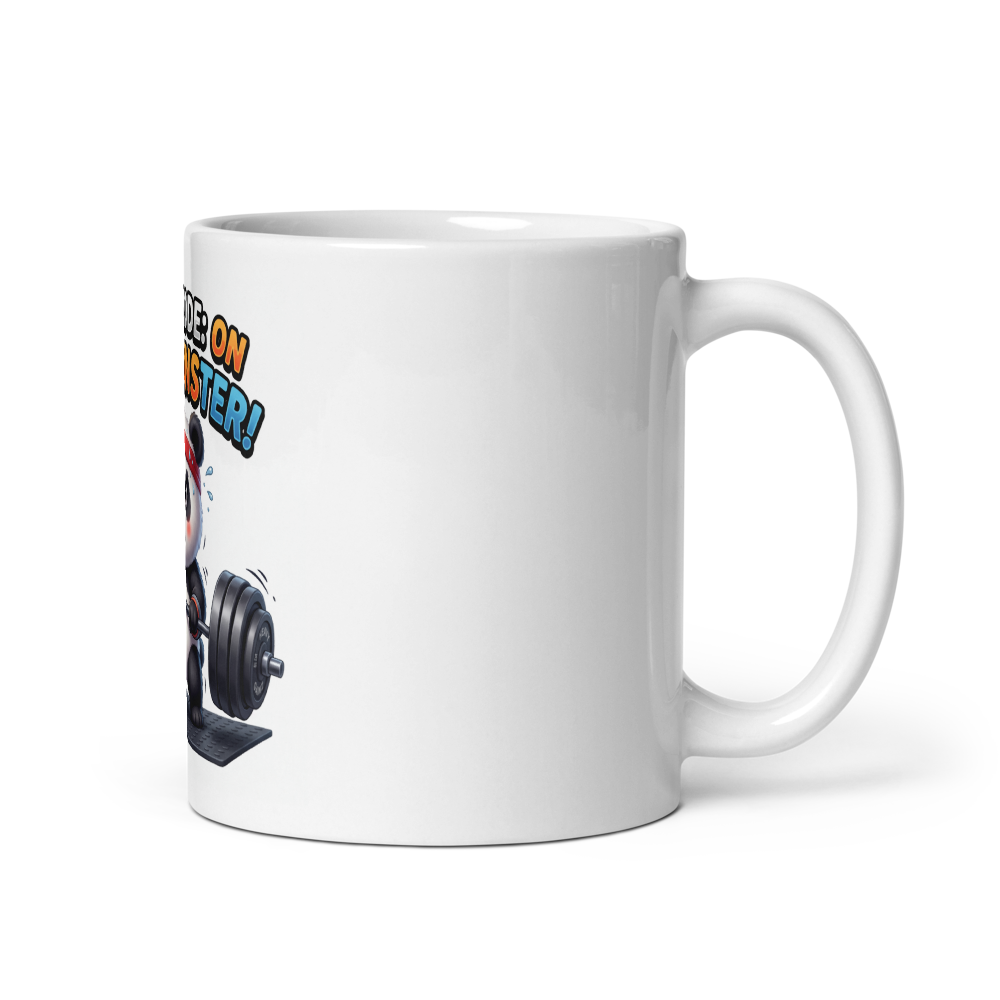 Beast Mode Gym Panda Glossy Mug thumbnail 2