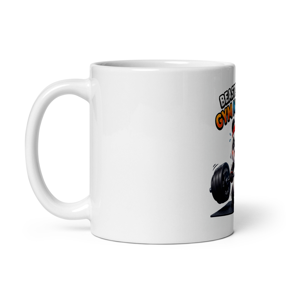 Beast Mode Gym Panda Glossy Mug thumbnail 3