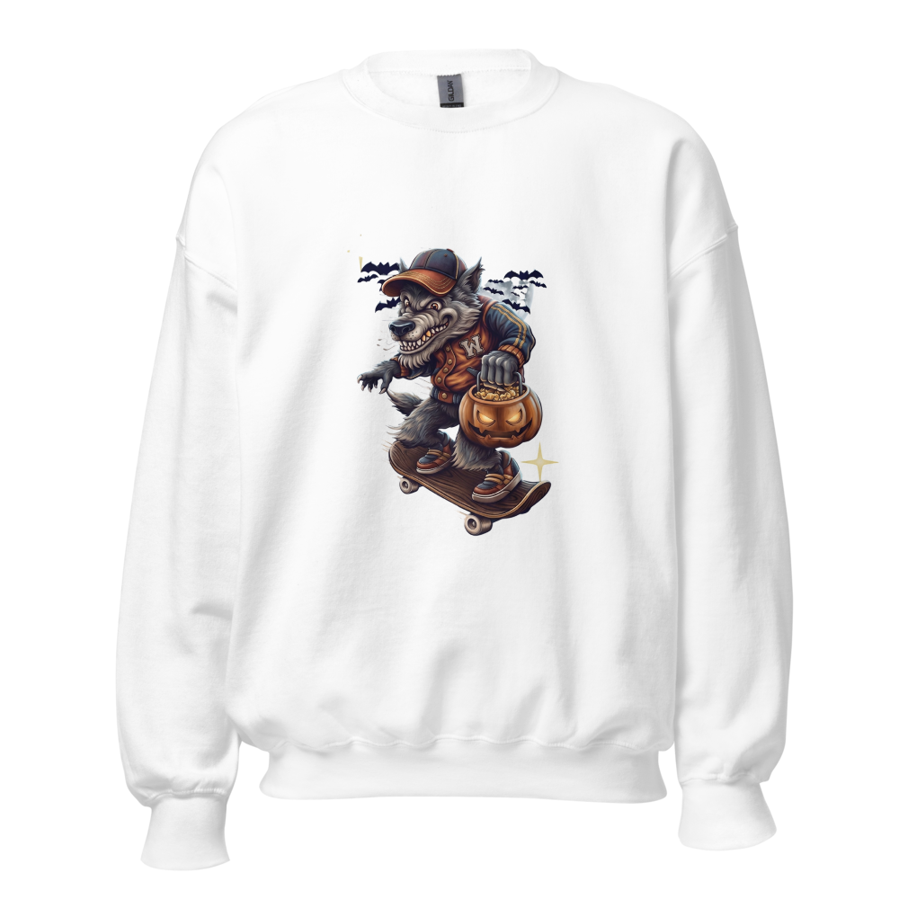 Vintage Skate Wolf Graphic Crewneck