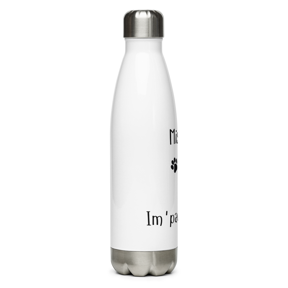 Stainless Steel Water Bottle with Paw-some energy thumbnail 2