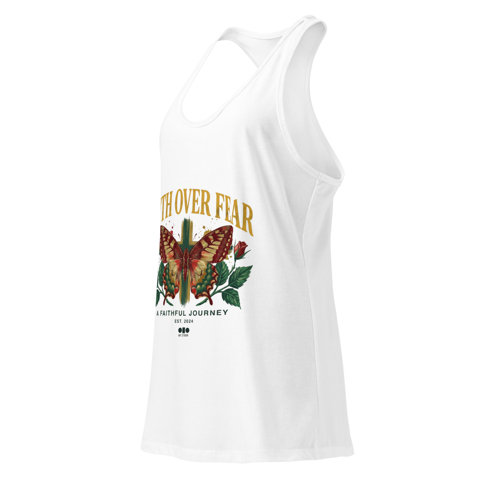 Women's Ideal Racerback Tank Top Faith Over Fear thumbnail 3