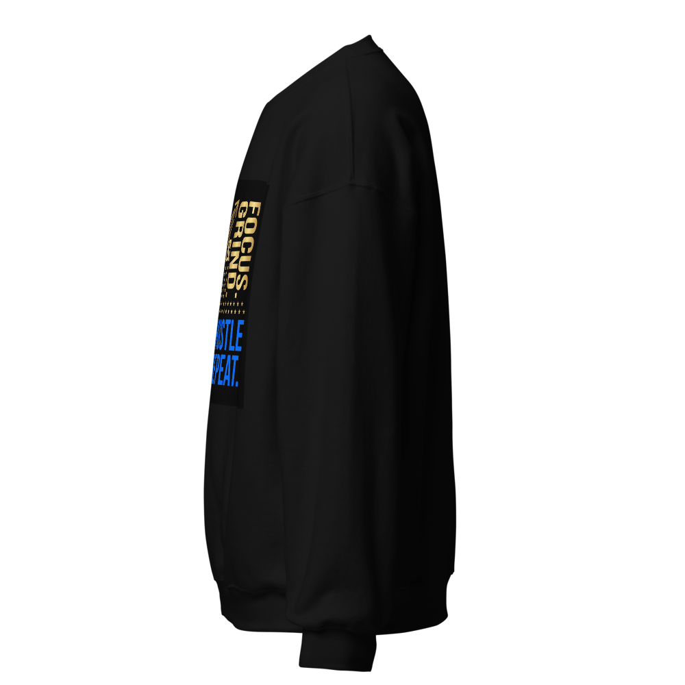 Focus Grind Hustle Repeat Motivational Sweatshirt thumbnail 3