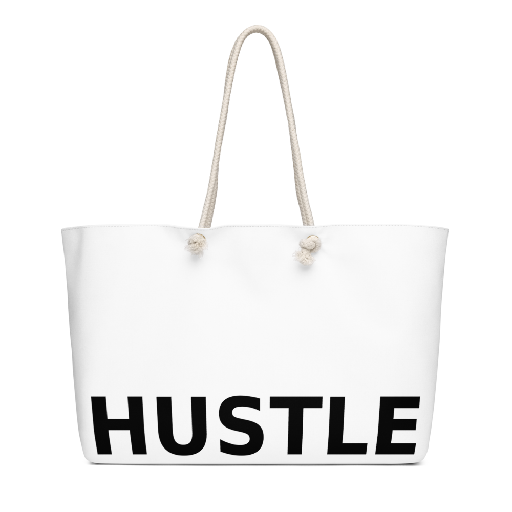 Hustle Minimalist Typography Premium Tote Bag thumbnail 2