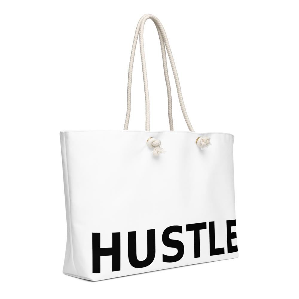 Hustle Minimalist Typography Premium Tote Bag thumbnail 3