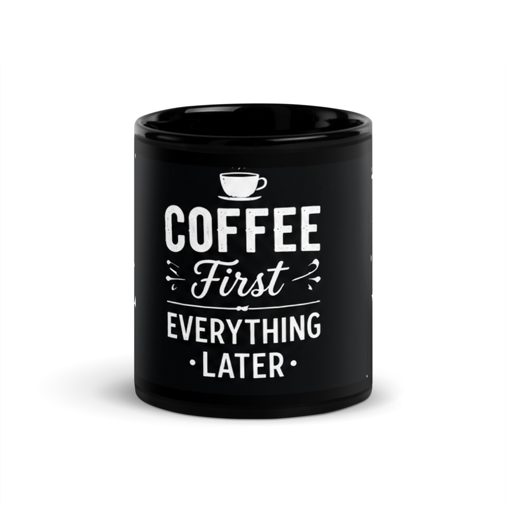 Black Glossy Coffee Mug thumbnail 3
