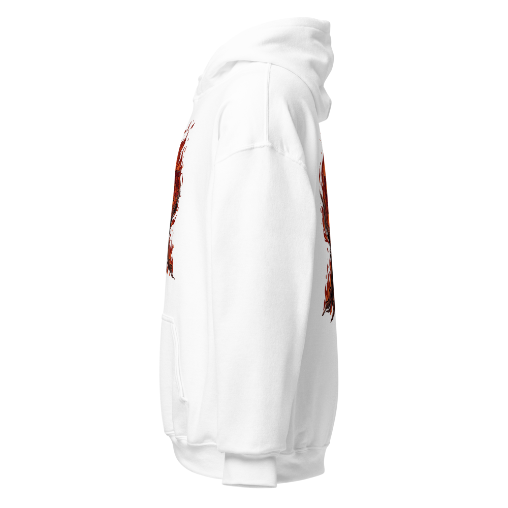 White amazing fire hoodie thumbnail 2