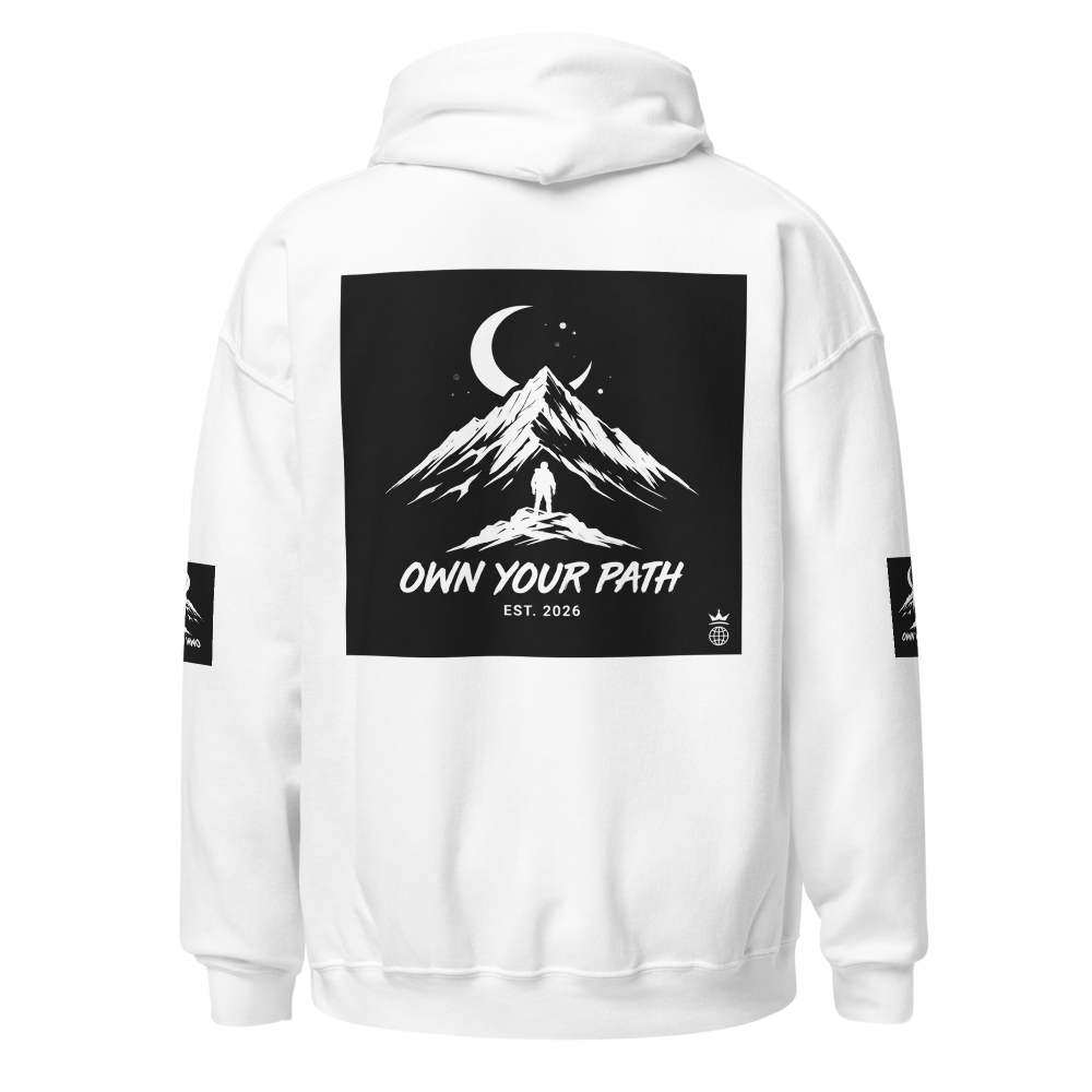 Classic white "ON YOUR PATH" HOODIE NEW STYLE . thumbnail 4