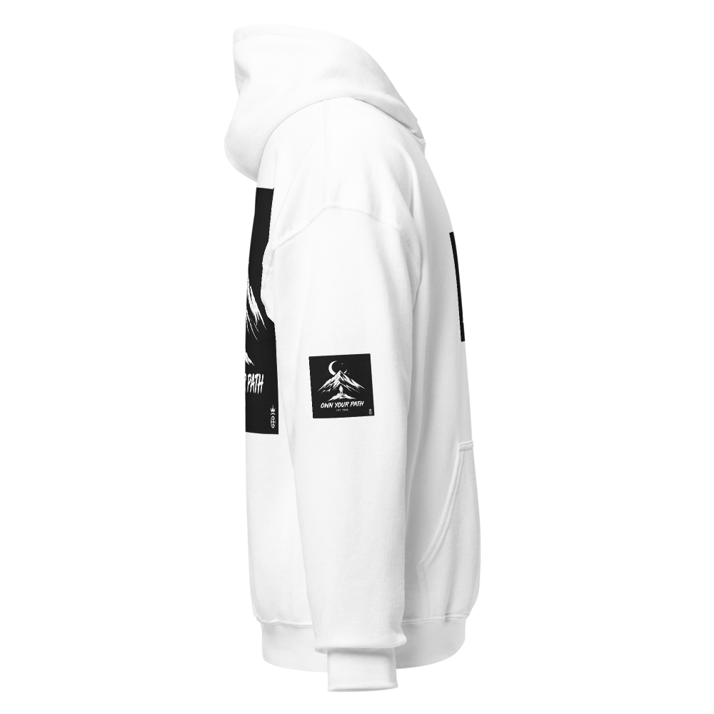 Classic white "ON YOUR PATH" HOODIE NEW STYLE . thumbnail 2