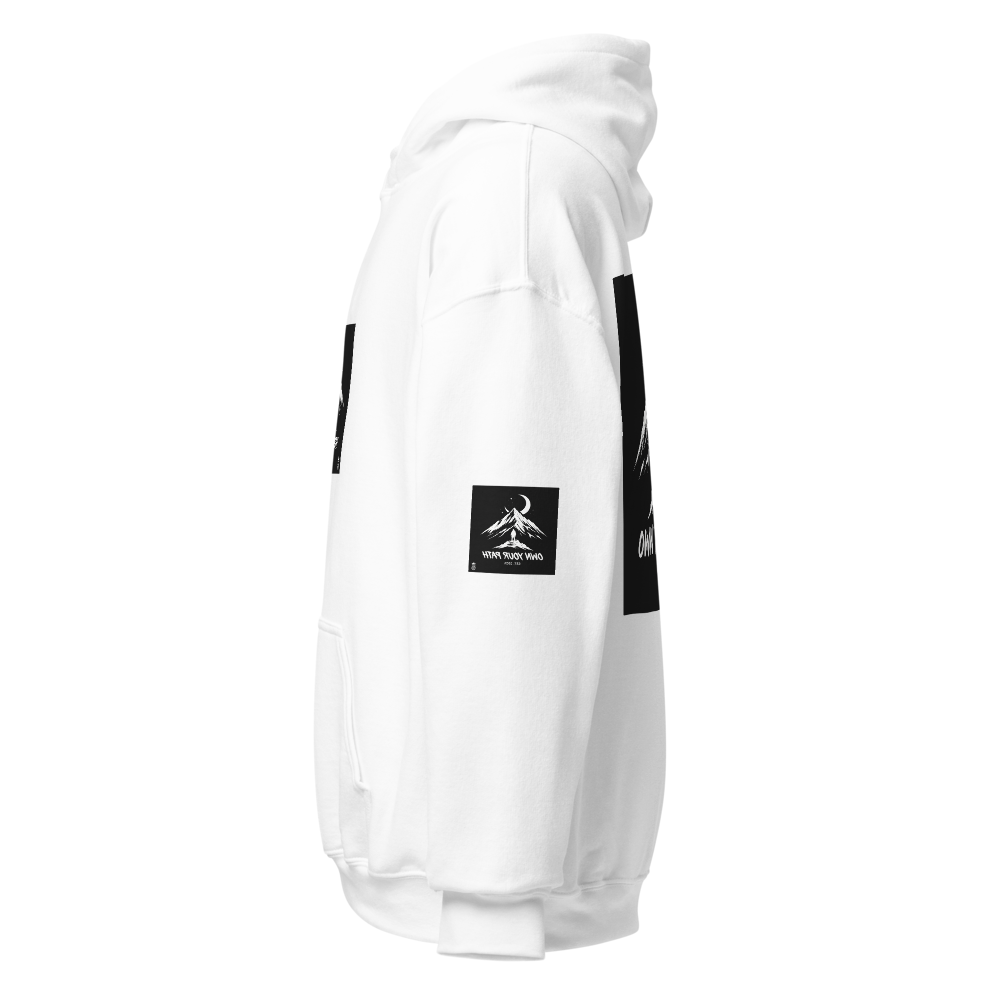 Classic white "ON YOUR PATH" HOODIE NEW STYLE . thumbnail 3