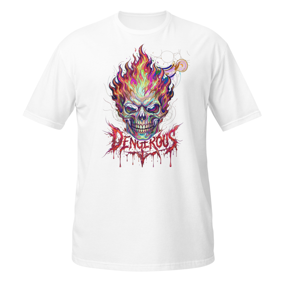 Demon Skull Fire Graphic T-Shirt | Gildan 64000 thumbnail 3