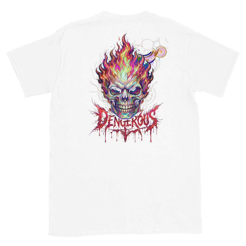 Demon Skull Fire Graphic T-Shirt | Gildan 64000 thumbnail 2