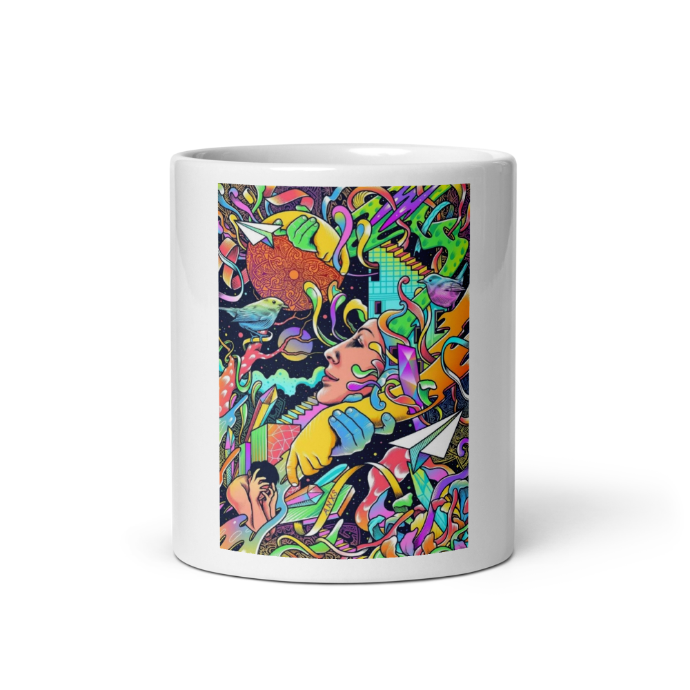 Colorful Surreal Abstract Art Coffee Mug  thumbnail 3
