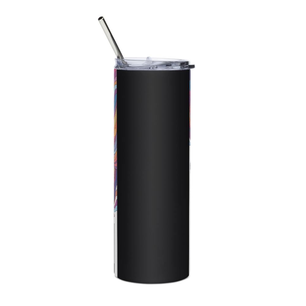 Psychedelic Skull Stainless Steel Tumbler with Str thumbnail 2
