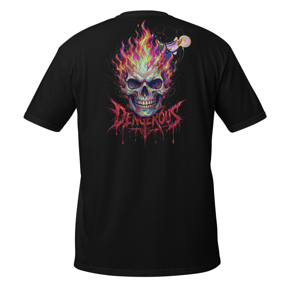 Dangerous Flaming Skull Graphic T-Shirt thumbnail 2