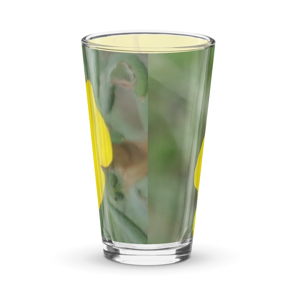 Yellow glass cup 16oz  thumbnail 2
