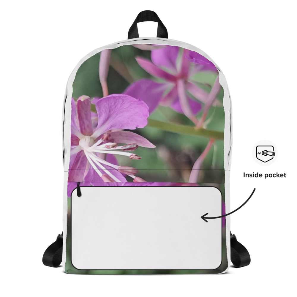 Purple flower backpack thumbnail 2