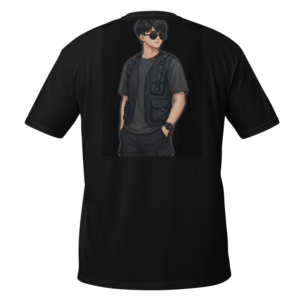 Streetwear Anime Graphic Black T-Shirt thumbnail 2
