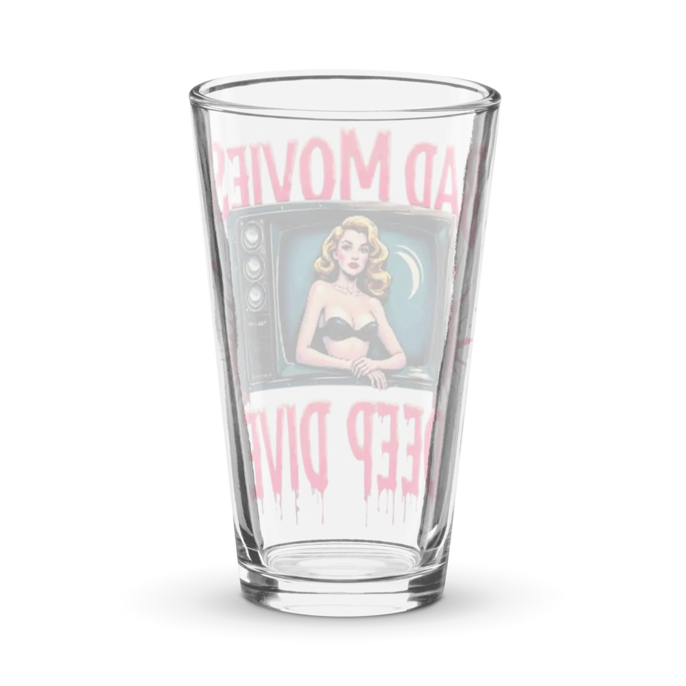 Bad Movies Deep Dive Official Logo Pint Glass 16oz thumbnail 2