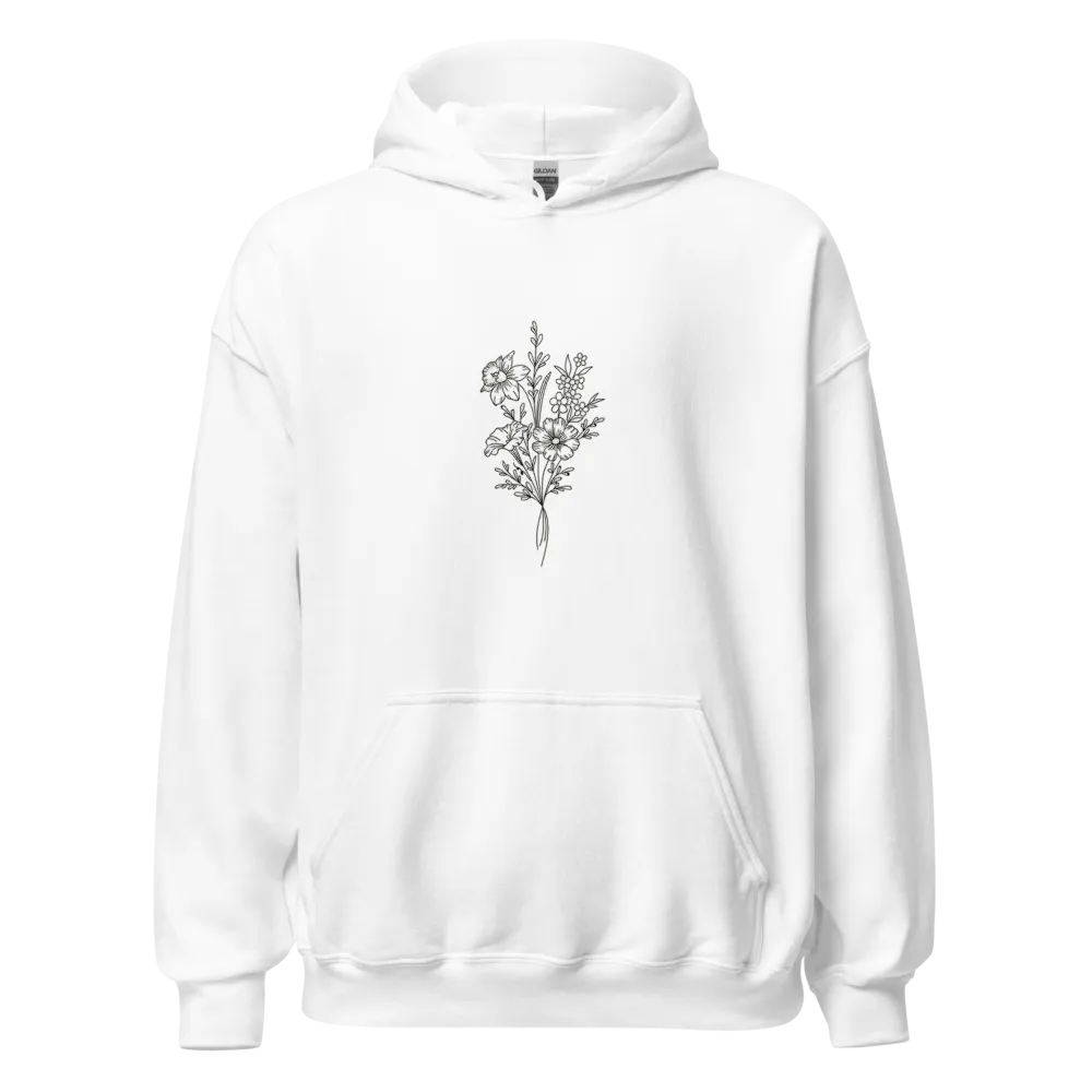 white flower hoodie thumbnail 2