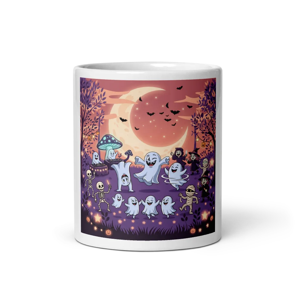 Cute Dancing Ghost Halloween Ceramic Coffee Mug thumbnail 2