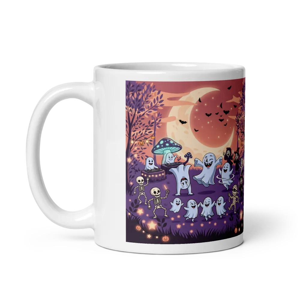 Cute Dancing Ghost Halloween Ceramic Coffee Mug thumbnail 3