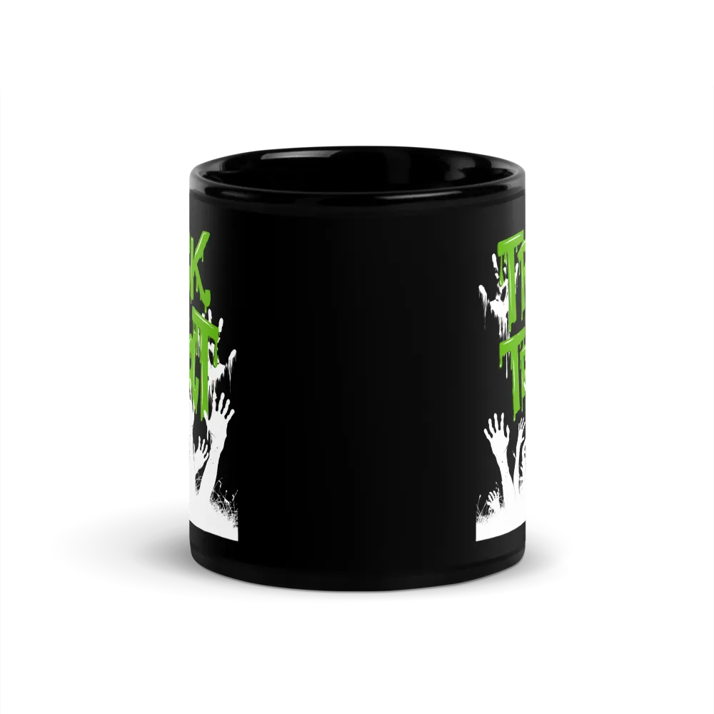Trick or Treat Zombie Hands Halloween Black Mug thumbnail 2