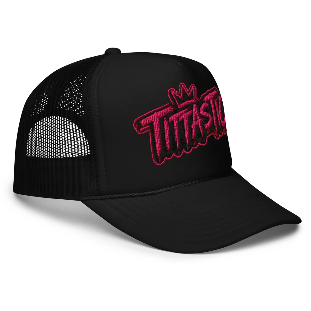 Black tittastic trucker hat