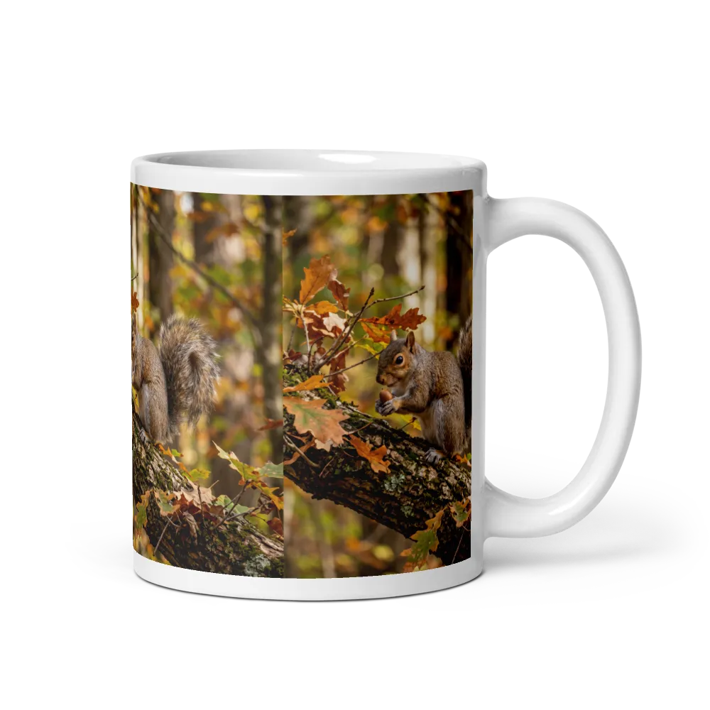 Cute squirrel printed coffe mug.