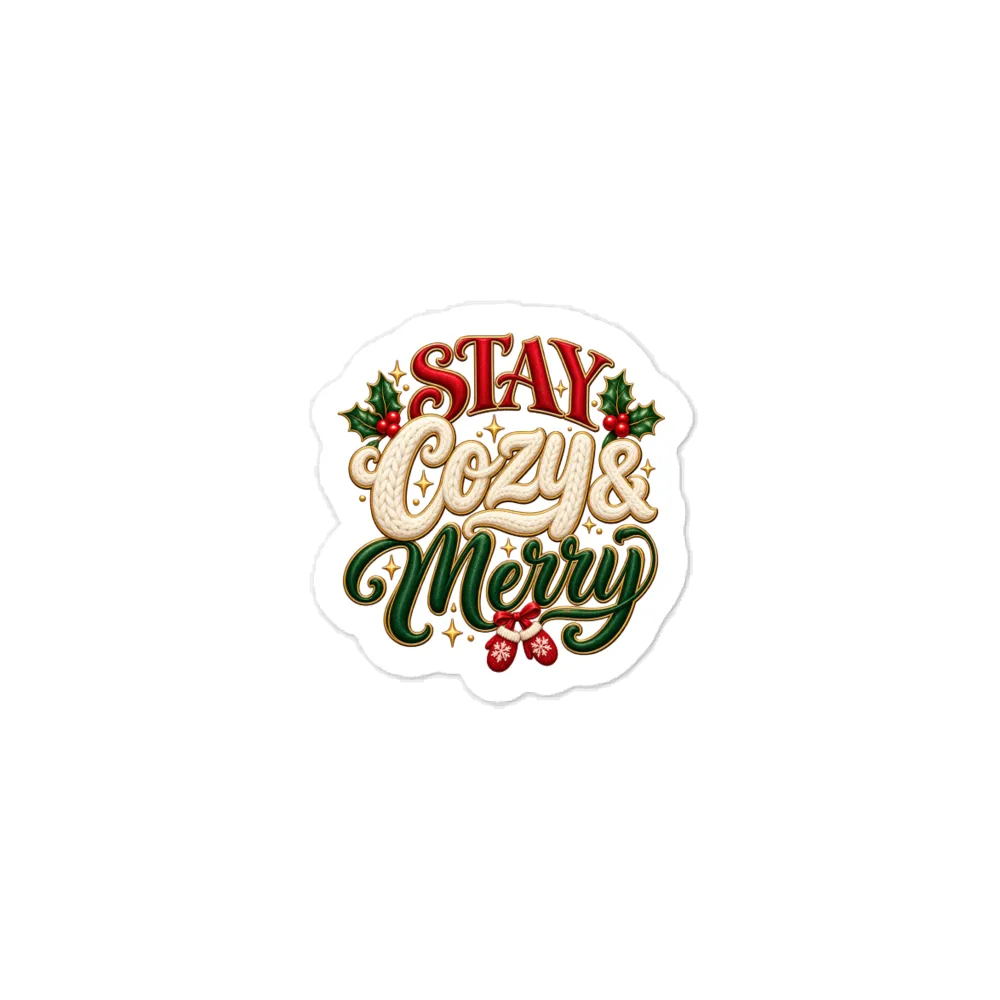 Stay Cozy & Merry Christmas sticke