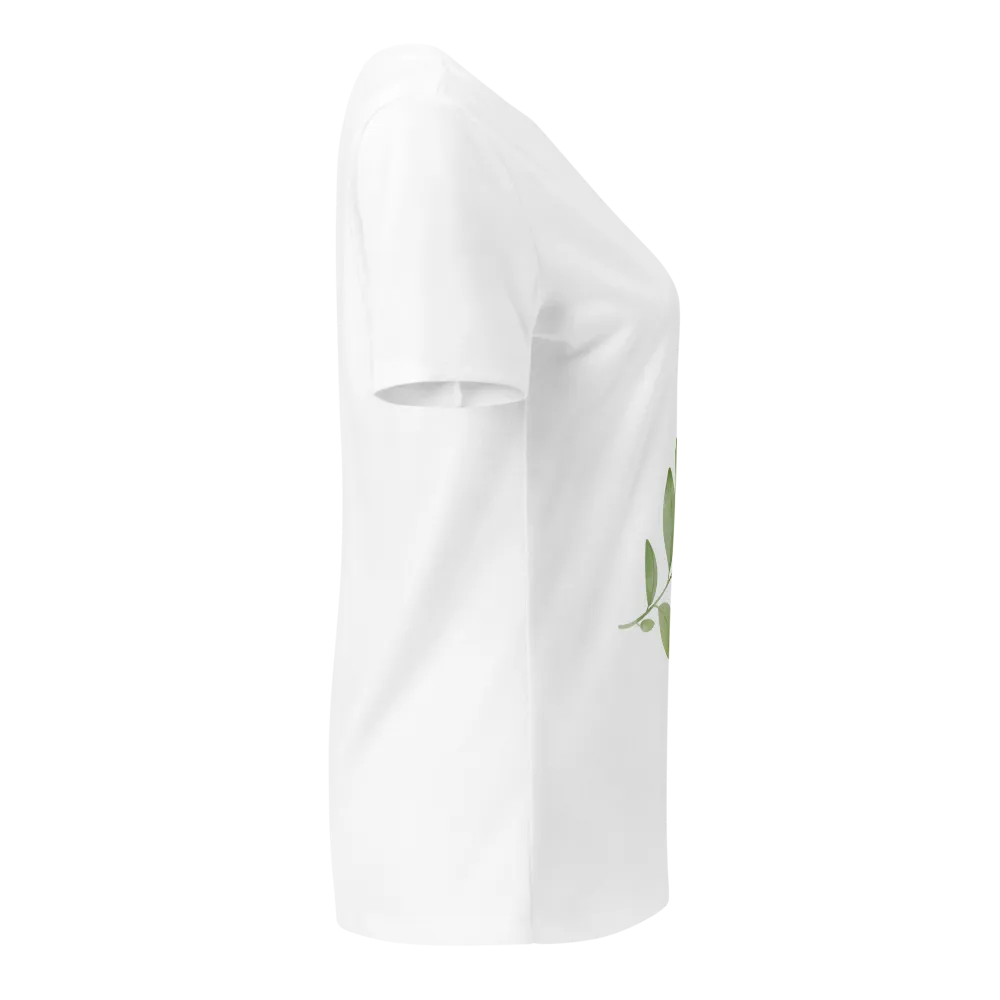 Green Leaf V-Neck T-Shirt. thumbnail 4