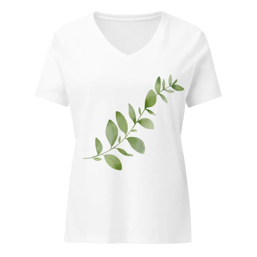 Green Leaf V-Neck T-Shirt.