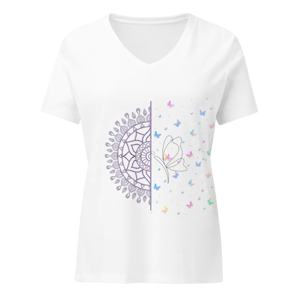 Colorful Mandala Butterfly T-Shirt.