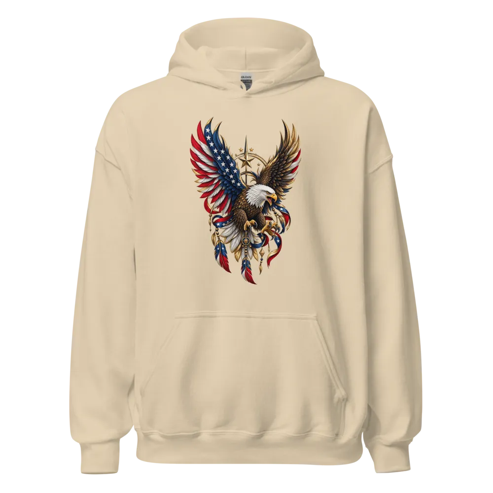 Patriotic American Eagle Hoodie | USA Flag Graphic