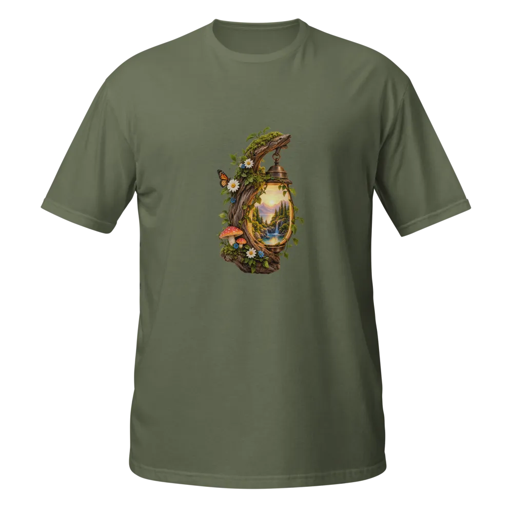 Magical Lantern Nature Graphic Olive Green T-Shirt thumbnail 3