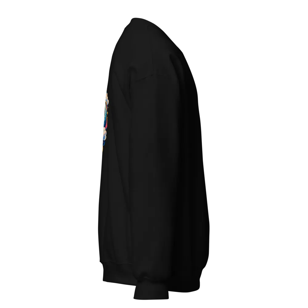 Celestial Sun Moon Graphic Black Casual Sweatshirt thumbnail 4