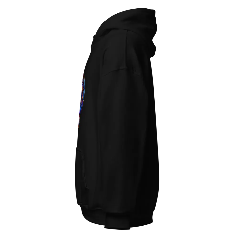 Neon Dragon Fantasy Hoodie | Cyber Dragon Graphic thumbnail 3