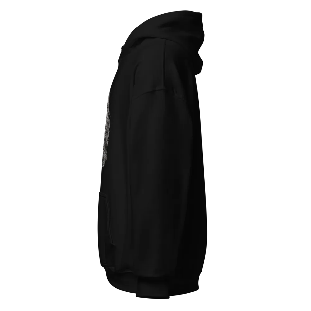 Celestial Wolf Moon Graphic Black Hoodie thumbnail 3