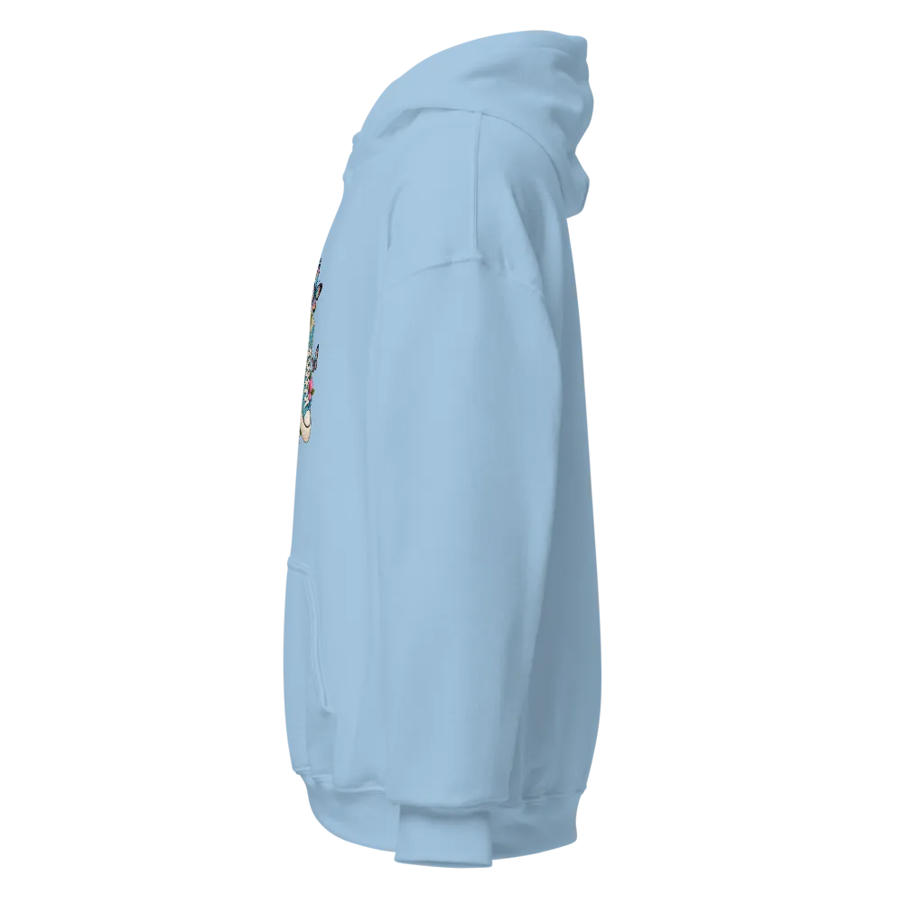 Floral Blue Sneakers Graphic Printed Hoodie thumbnail 3