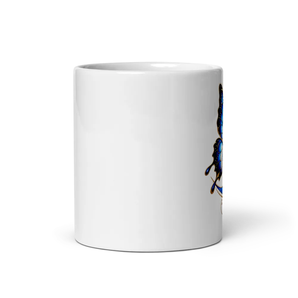 Blue Butterfly Floral Mug thumbnail 2