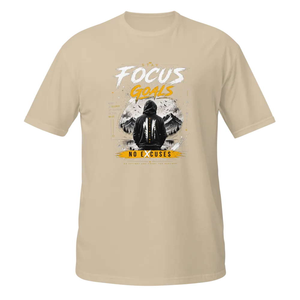 Stay Focused No Excuses Motivational T-Shirt thumbnail 3
