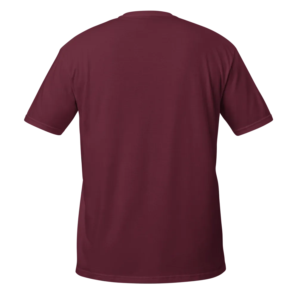 Boy holding mask graphic printed maroon t-shirt thumbnail 2