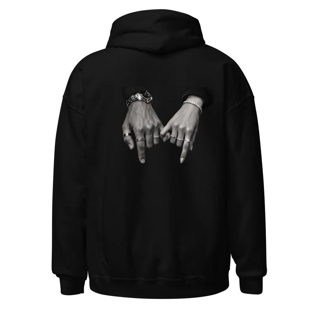 Pinky Promise Graphic Hoodie Black Streetwear thumbnail 2