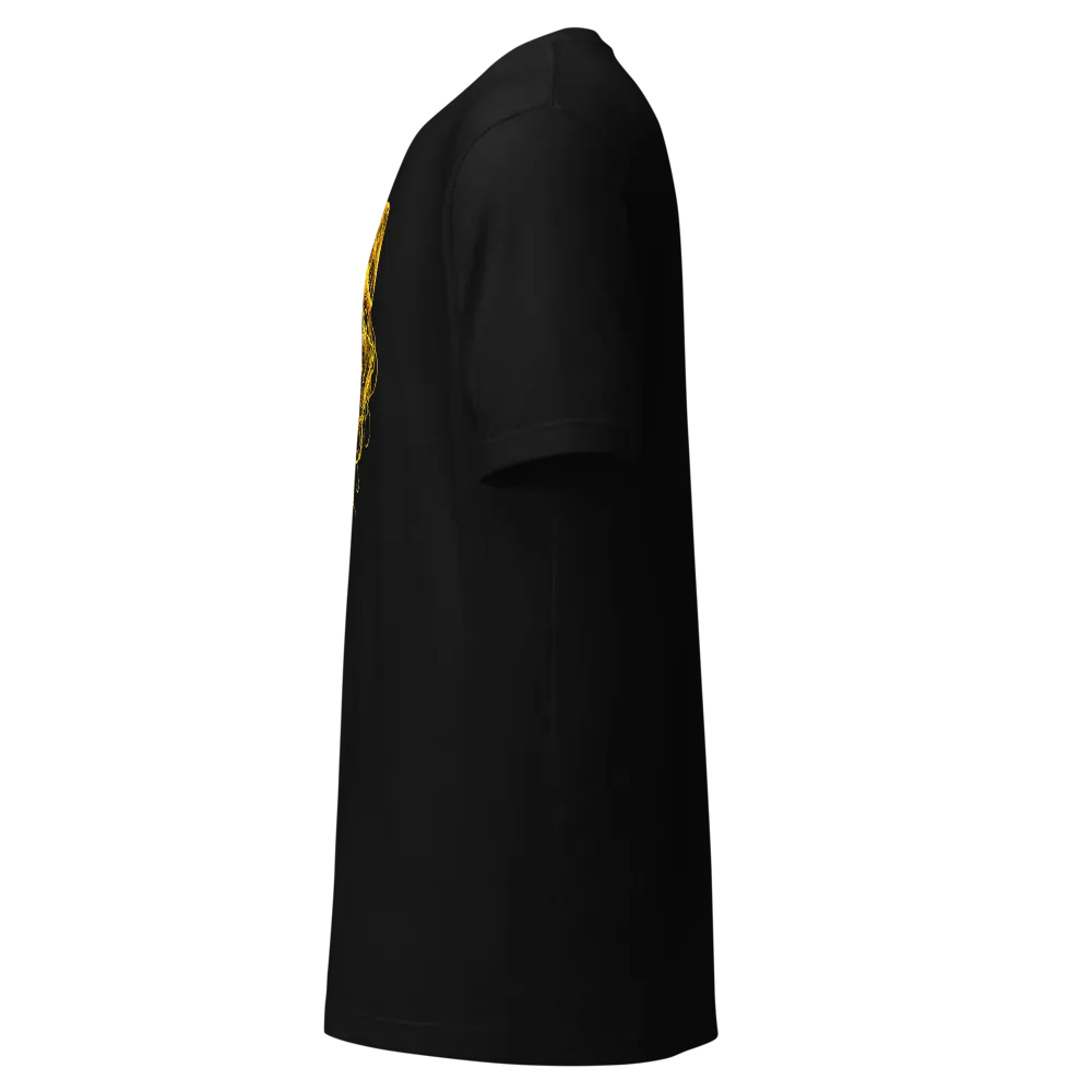 Gold Skull Jellyfish Gothic Black Graphic T-Shirt thumbnail 3