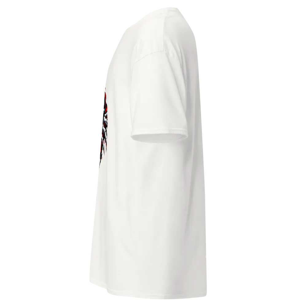 Unisex Graphic White Skull Rip Red Eyes Gothic Tee thumbnail 3