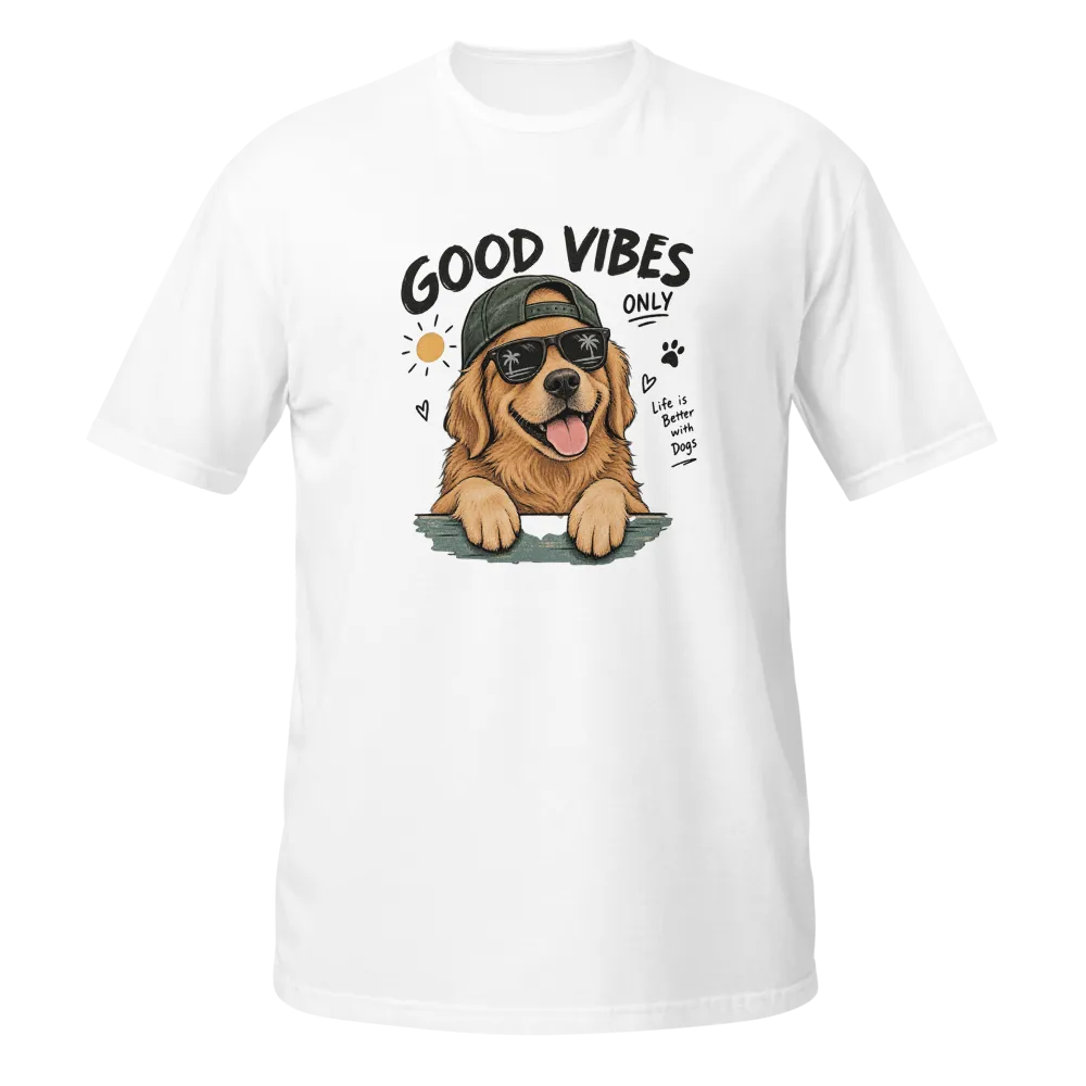 Good Vibes Only - Cool Golden Retriever Beach Dog
